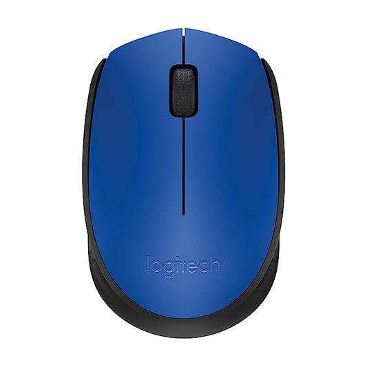Logitech M171 Wireless Mouse, 2.4 GHz with USB Nano Receiver, Optical Tracking, 12-Months Battery Life, Ambidextrous, PC/Mac/Laptop - Blue (910-004656)
