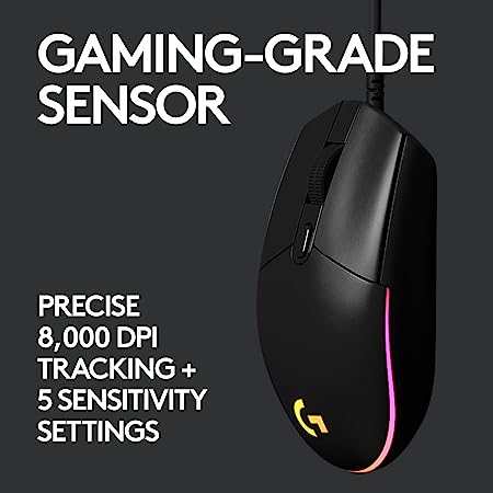 Logitech G102 LIGHTSYNC RGB Wired Gaming Mouse - Black