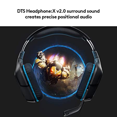 Logitech G431 with 7.1 Surround Sound, DTS X 2.0, 50 mm Audio Drivers & 02 Hero High Performance Wired Gaming Mouse, Hero 25K Sensor, 25,600 DPI, RGB, Adjustable Weights, 11 Program