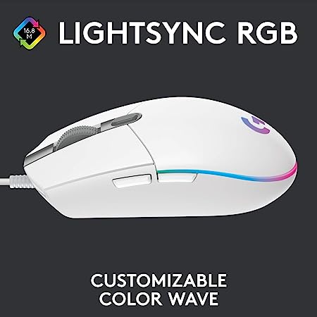 Logitech G102 LIGHTSYNC RGB Wired Gaming Mouse - White