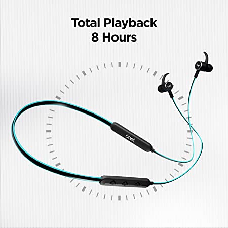 boAt Rockerz 255 in Ear Bluetooth Neckband with Upto 8 Hours Playback, Secure Fit, IPX5, Magnetic Earbuds, BT v5.0 and Voice Assistant(Ocean Blue)