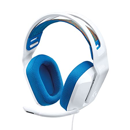 Logitech G335 Lightweight Gaming Wired Over Ear Headphones with Mic Flip to Mute 3.5Mm Audio Jack, Memory Foam Earpads, Compatible for Pc, Playstation, Xbox, Nintendo Switch (White)