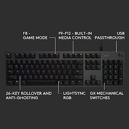 Logitech G512 Mechanical Gaming Keyboard - Black