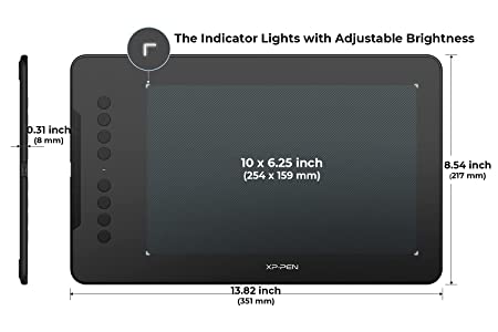 XP-Pen Deco01 V2 Digital Graphics Drawing Pen Tablet (10" x 6.25", 8192 Levels of Pressure Sensitivity, Battery-Free Passive Stylus, Black)