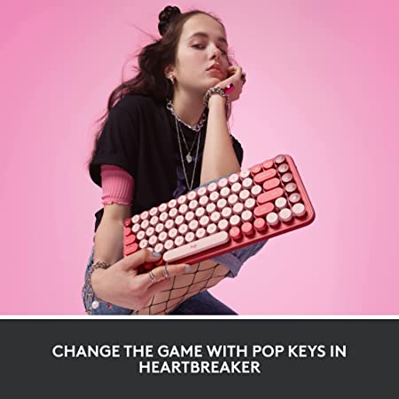 Logitech POP Keys Mechanical Wireless Keyboard - Heartbreaker