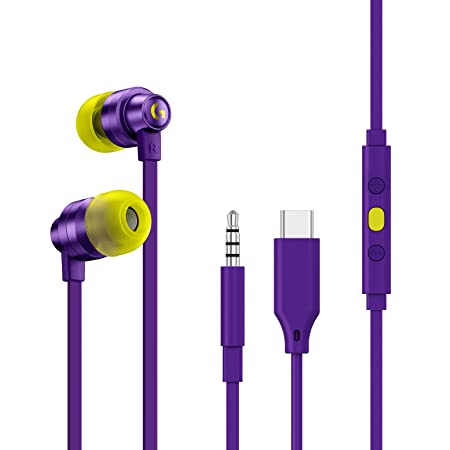 Products Logitech G333 Wired in Ear Earphones with Mic (Purple)